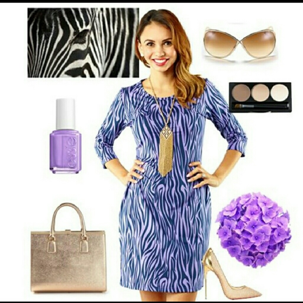 2/$15 Tracy Negoshian purple zebra dress